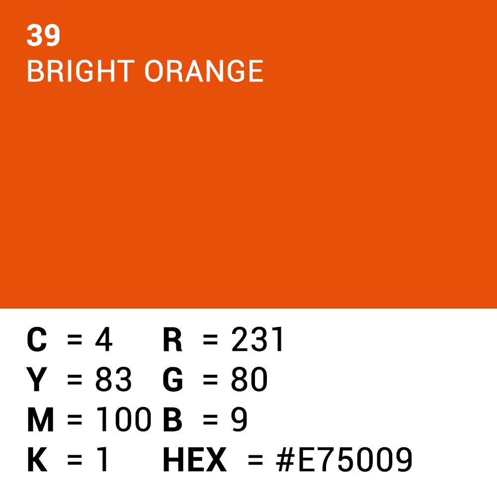 Superior Hintergrund Papier 39 Bright Orange 1,35 x 11m — 5