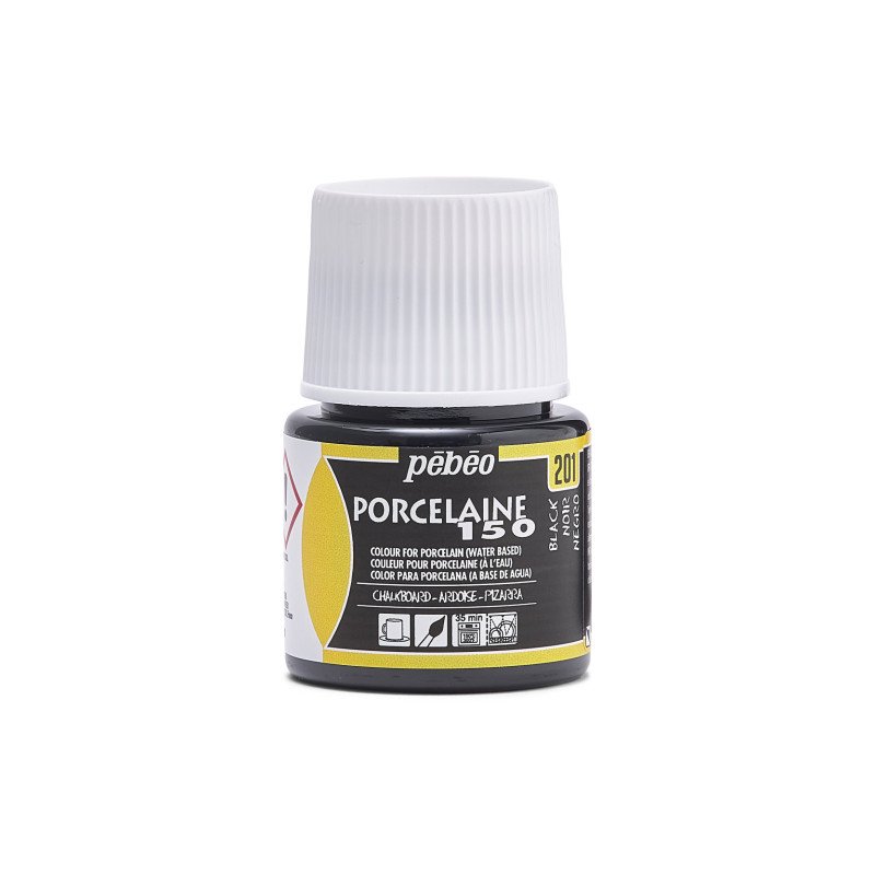 Pebeo Porcelaine 150 Porzellanfarbe 45 ml - 201 - Schoolbord Schwarz