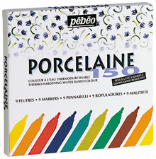 Pebeo Porcelaine 150 Marker Sets - Normale Spitze - 9 Farben