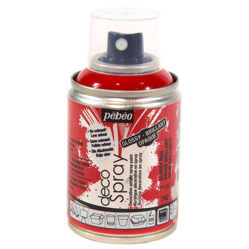 Pebeo Decospray Acryl Decoratieverf 100 ml - Glanzend Rot