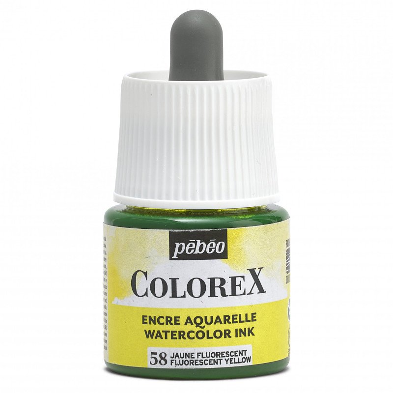 Pebeo Colorex Aquarelltinte 45 ml - 58 - Fluoreszierend Gelb