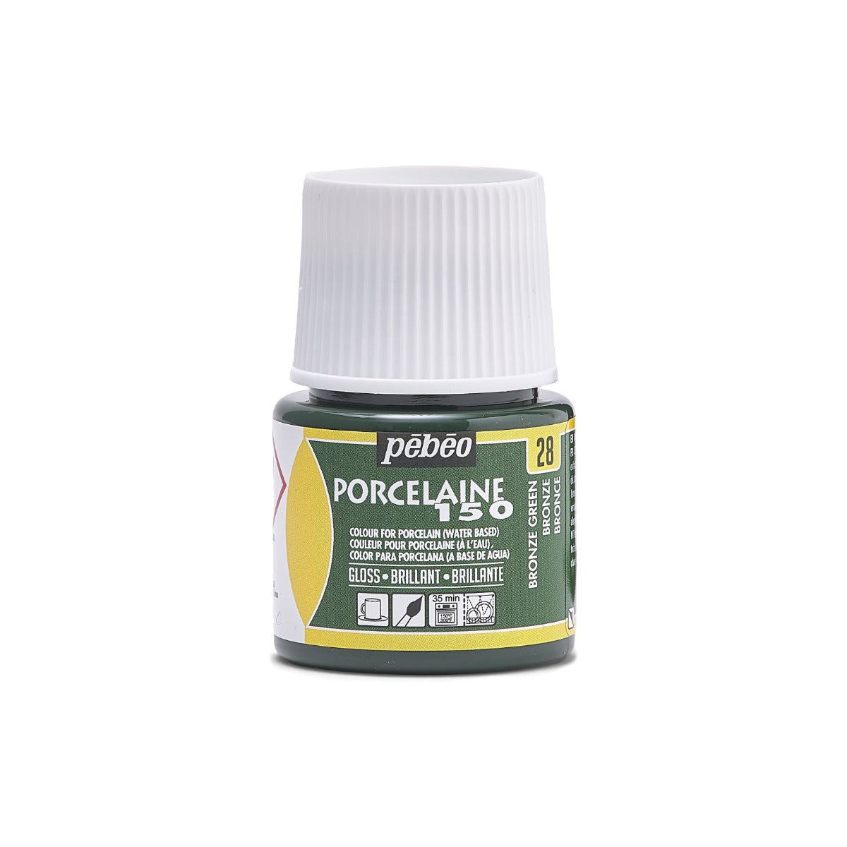 Pebeo Porcelaine 150 Porzellanfarbe 45 ml - 28 - Bronze Grün