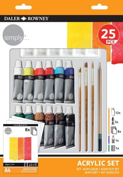 Daler-Rowney Simply Acrylic Art Set - 25 Pack