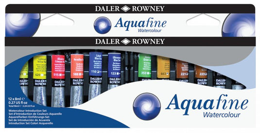 Daler-Rowney Aquafine Watercolour Sets - Einführungsset - 12 x 8 ml