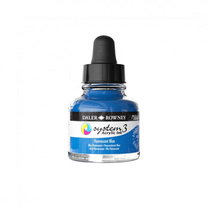 Daler-Rowney System3 Acrylic Ink 29.5 ml - Fluorescent Blue