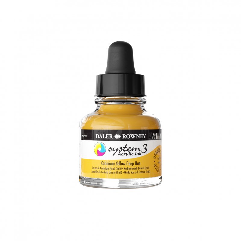Daler-Rowney System3 Acrylic Ink 29.5 ml - Cadmium Yellow Deep Hue