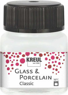 Kreul Glas- und Porzellanfarbe Classic 20 ml - Deckende Creme Weiß