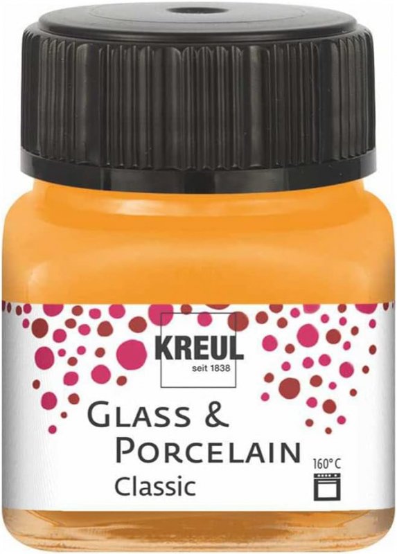 Kreul Glas- und Porzellanfarbe Classic 20 ml - Deckende Orange