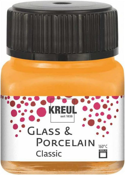 Kreul Glas- und Porzellanfarbe Classic 20 ml - Deckende Orange
