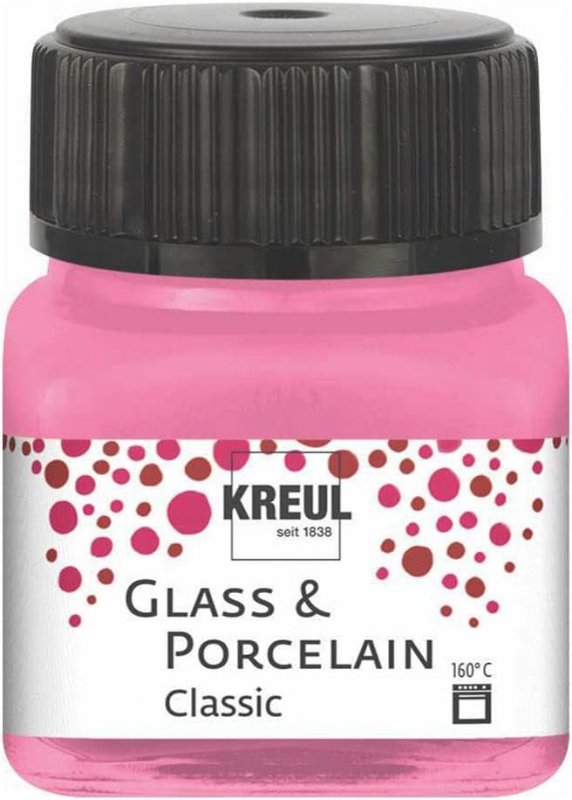 Kreul Glas- und Porzellanfarbe Classic 20 ml - Deckende Roze