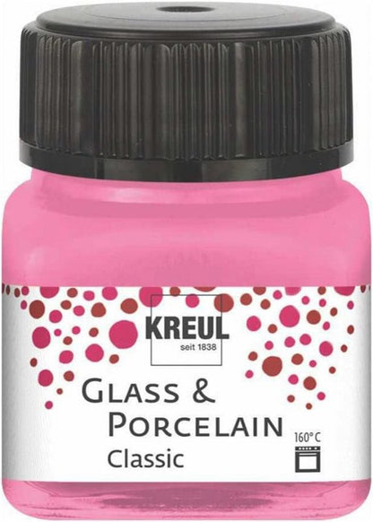 Kreul Glas- und Porzellanfarbe Classic 20 ml - Deckende Roze