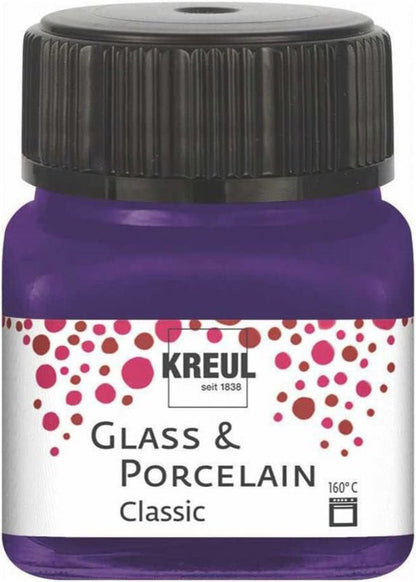 Kreul Glas- und Porzellanfarbe Classic 20 ml - Deckende Violett