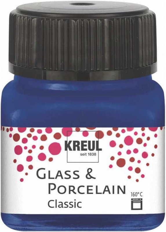 Kreul Glas- und Porzellanfarbe Classic 20 ml - Deckende Koningsblauw