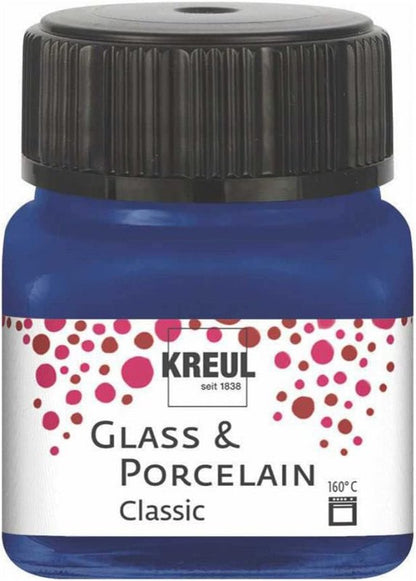 Kreul Glas- und Porzellanfarbe Classic 20 ml - Deckende Koningsblauw