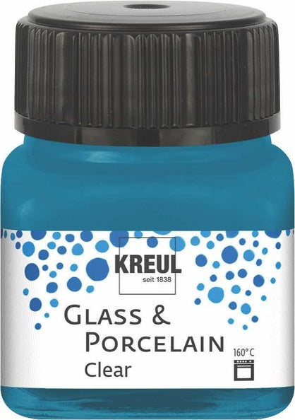 Kreul Glass & Porcelain Clear 20 ml - Cyaanblauw