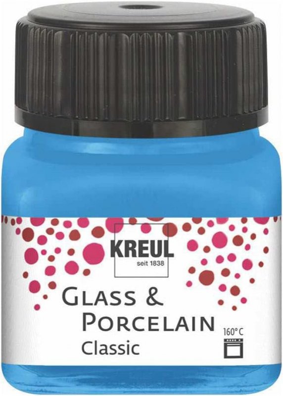 Kreul Glas- und Porzellanfarbe Classic 20 ml - Deckende Hellblau