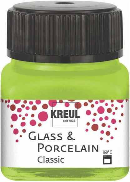 Kreul Glas- und Porzellanfarbe Classic 20 ml - Deckende Meigroen