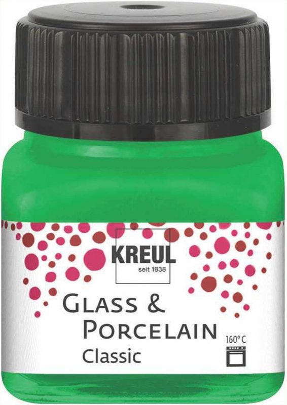 Kreul Glas- und Porzellanfarbe Classic 20 ml - Deckende Grün