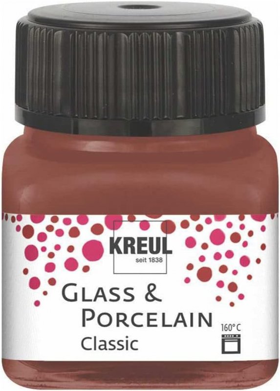 Kreul Glas- und Porzellanfarbe Classic 20 ml - Deckende Cognac
