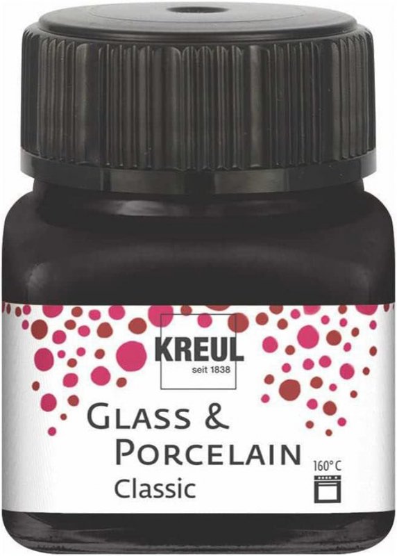 Kreul Glas- und Porzellanfarbe Classic 20 ml - Deckende Contour Black