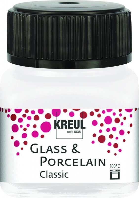 Kreul Glas- und Porzellanfarbe Classic 20 ml - Metallic Parelmoerwit