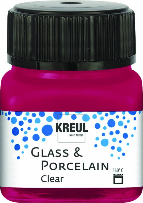 Kreul Glass & Porcelain Clear 20 ml - Weinrot