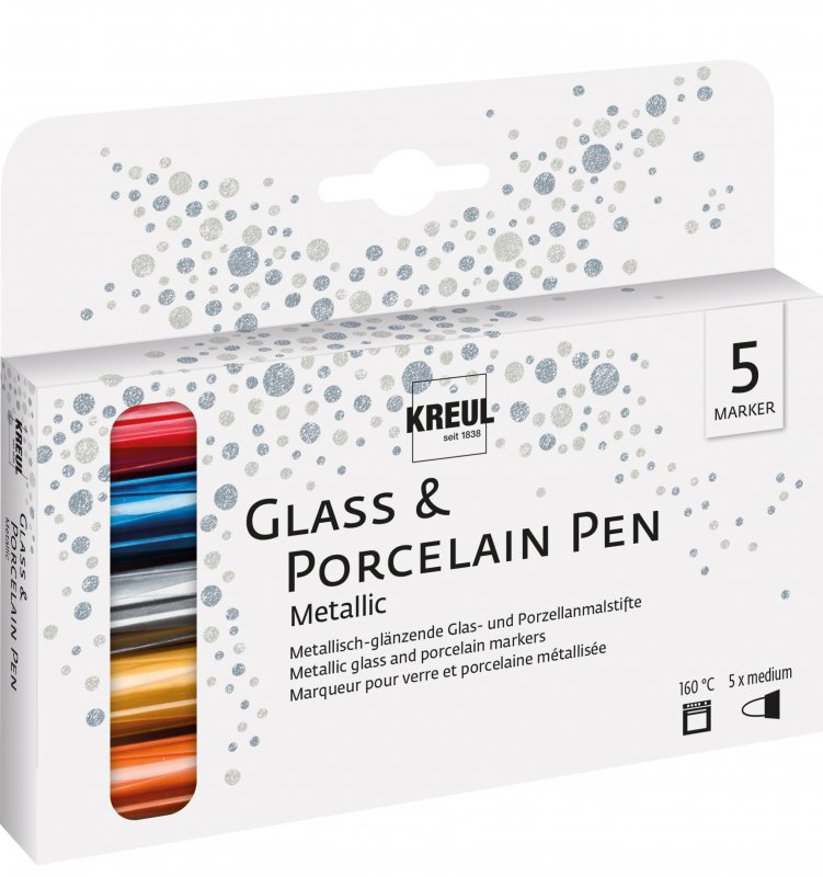 Kreul Glas- & Porzellanstifte Sets - Metallic Set 5