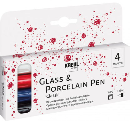 Kreul Glas- & Porzellanstifte Sets - Klassische Farben Feine Set 5