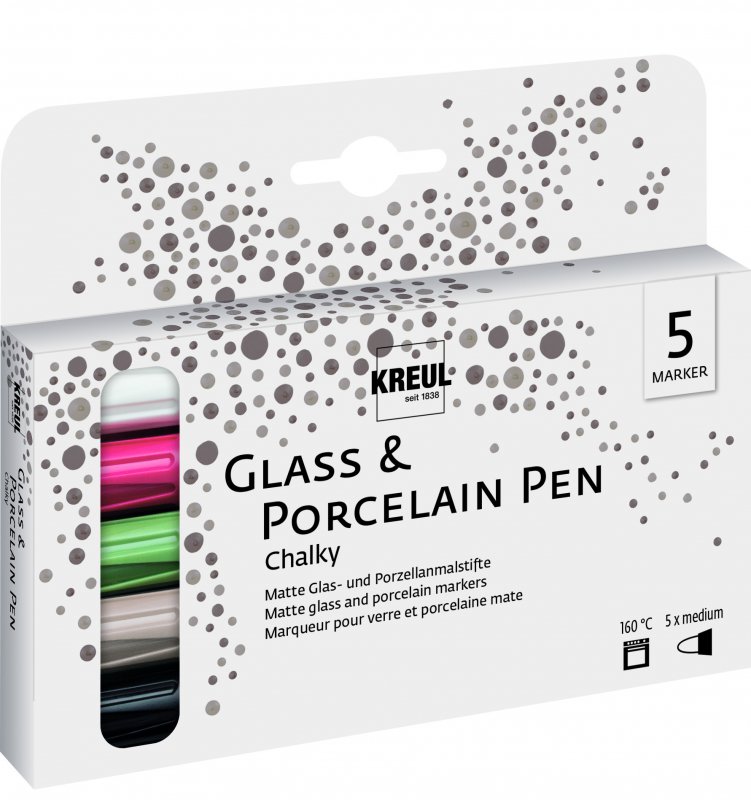 Kreul Glas- & Porzellanstifte Sets - Chalky Set 5