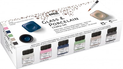 Kreul Glas- und Porzellanfarbe Sets 6 x 20 ml - Chalky Farben