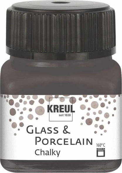 Kreul Glas- und Porzellanfarbe Chalky 20 ml - Volcanic Gray