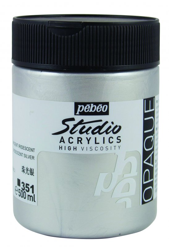 Pebeo Studio Acrylfarbe 500 ml - 351 - Silber