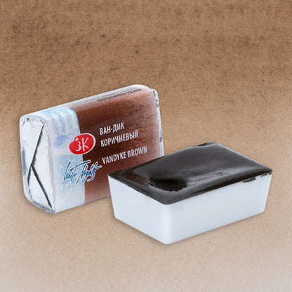 White Nights Watercolour Pan 2.5 ml - Kleuren N-Z - Van Dyke Brown