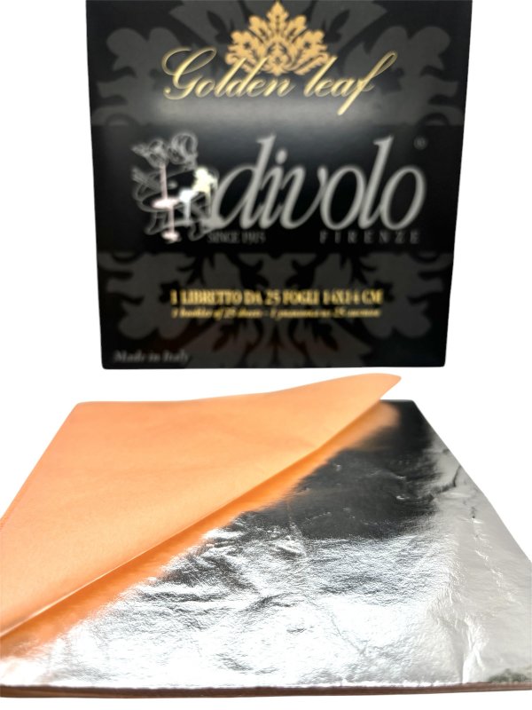 Divolo Imitationsblattmetall 14 x 14 cm - 25 Blatt - Silber