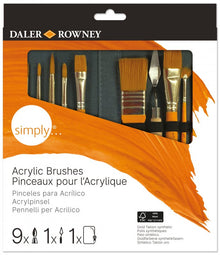 Daler-Rowney Simply Pinselset - Acrylfarben-Etui - 10 Stück