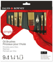 Daler-Rowney Simply Pinselset - Ölfarben-Etui - 10 Stück