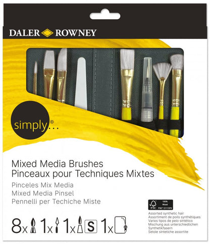 Daler-Rowney Simply Pinselset - Mixed Media zip case - 10 Stück