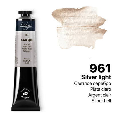 Ladoga Acrylic Paint 46 ml - Hellsilber