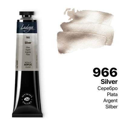 Ladoga Acrylic Paint 46 ml - Silber