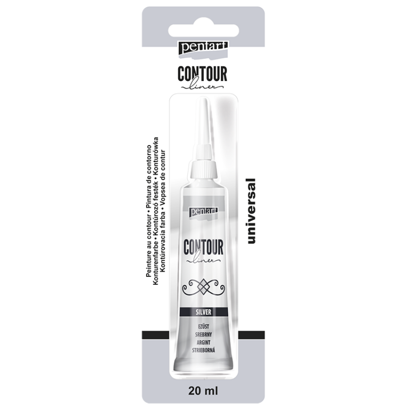Pentart Universal Contour Liner 20 ml - Silber
