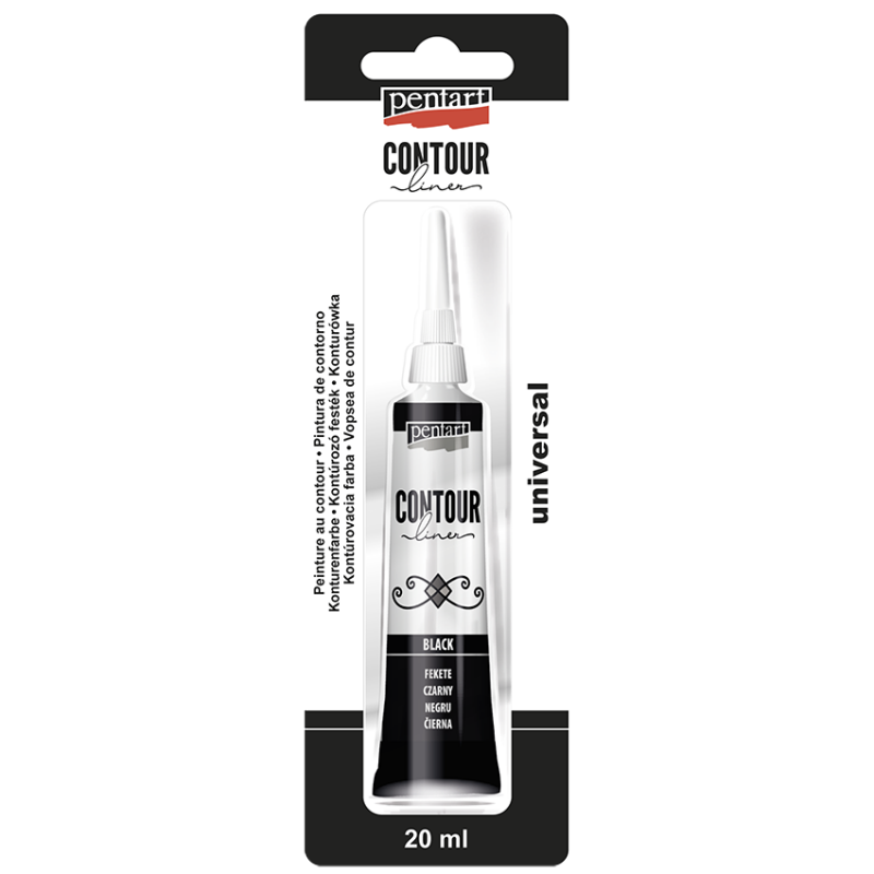Pentart Universal Contour Liner 20 ml - Schwarz