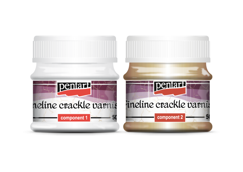 Pentart Fineline 2-Komponenten Craquelé Firnis - 2 x 50 ml