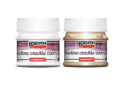Pentart Fineline 2-Komponenten Craquelé Firnis - 2 x 50 ml