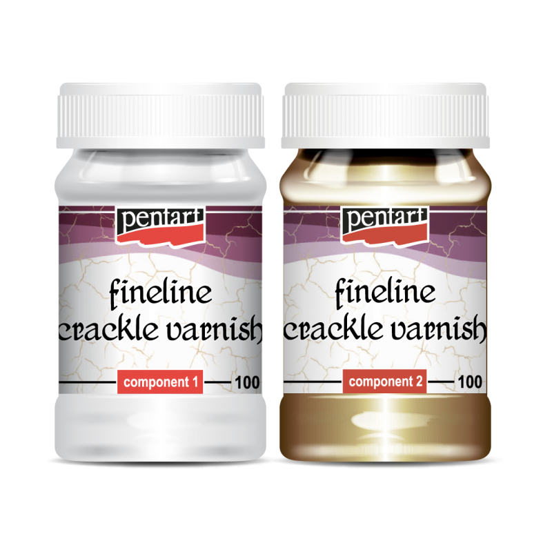Pentart Fineline 2-Komponenten Craquelé Firnis - 2 x 100 ml