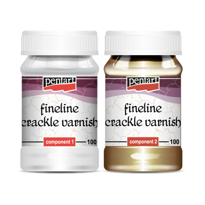 Pentart Fineline 2-Komponenten Craquelé Firnis - 2 x 100 ml