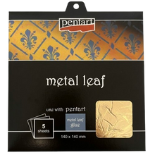 Pentart Metal Leaf Booklet 14 x 14 cm - 5 Blatt - Gold