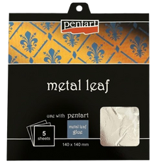 Pentart Metal Leaf Booklet 14 x 14 cm - 5 Blatt - Silber