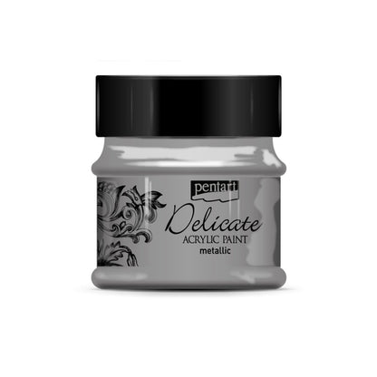 Pentart Delicate Metallic Acrylfarbe 50 ml - Antiksilber