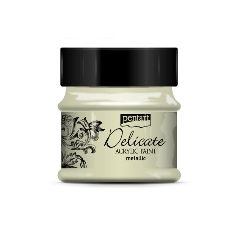 Pentart Delicate Metallic Acrylfarbe 50 ml - Weiß Gold