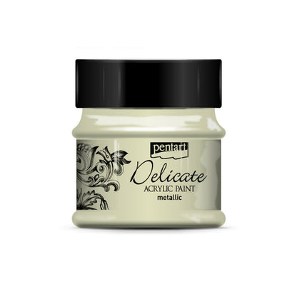 Pentart Delicate Metallic Acrylfarbe 50 ml - Weiß Gold
